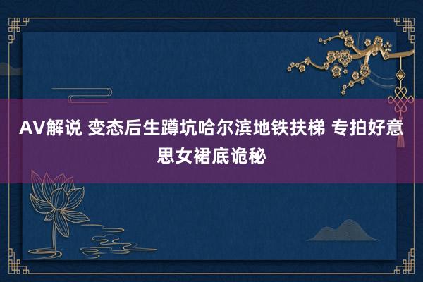 AV解说 变态后生蹲坑哈尔滨地铁扶梯 专拍好意思女裙底诡秘